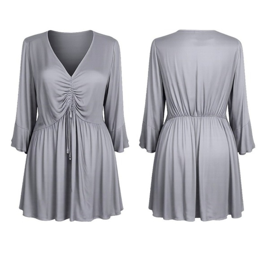 Torrid Babydoll‎ Tunic Womens 1X Bell Sleeve Cinched Bust Rayon Boho Plus Size